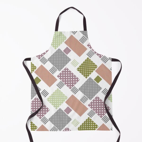 Item preview, Patchwork in polka dots and stripes beige olive designed and sold by fuzzyfox.