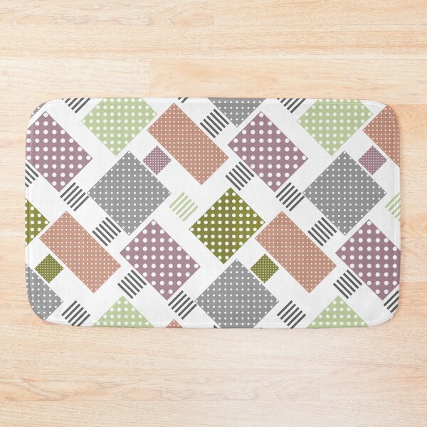 Item preview, Patchwork in polka dots and stripes beige olive   designed and sold by fuzzyfox.
