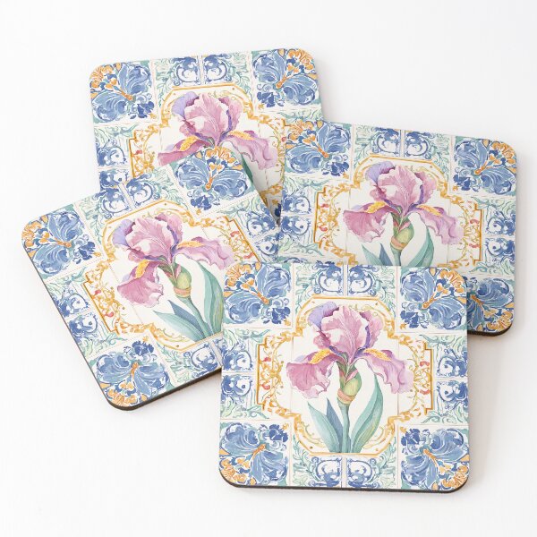 Item preview, Iris Portuguese Tile – Ornate Floral Vintage Pattern designed and sold by imaginefountain.