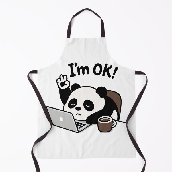 Item preview, Cute Panda Working on Laptop with Coffee – I'm OK Design designed and sold by graphicnew.