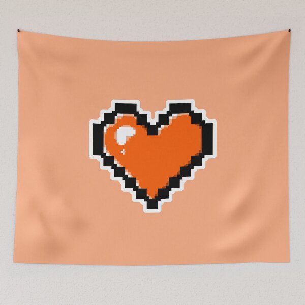 Item preview, Orange Pixel Heart designed and sold by AureateAnomaly.
