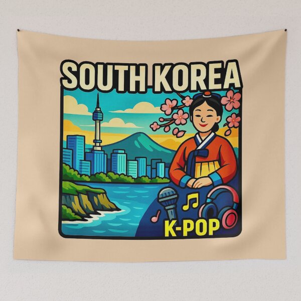 Item preview, South Korea — Seoul Skyline & K-Pop designed and sold by Myra365Art.