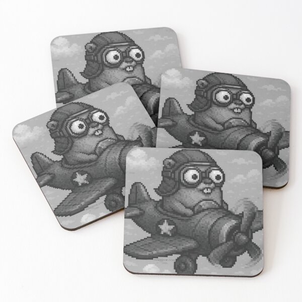 Item preview, Go Gopher Flight – Pixel Art in Grayscale designed and sold by nozhove.