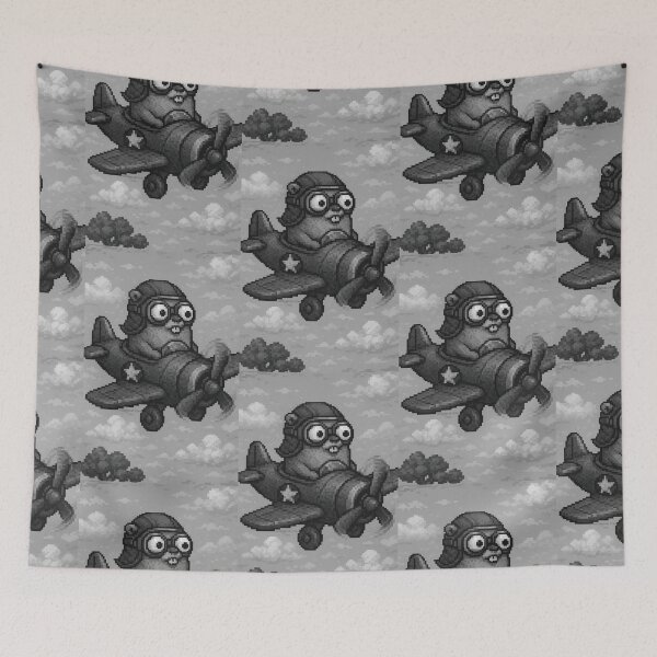 Item preview, Go Gopher Flight – Pixel Art in Grayscale designed and sold by nozhove.