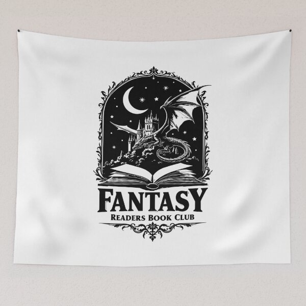 Item preview, Fantasy Dragon Book Club Design Black Illustration designed and sold by HasHs.
