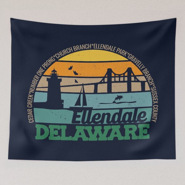 Item preview, Ellendale Delaware Retro Sunset Local Pride Logo  designed and sold by CRHPOD20.
