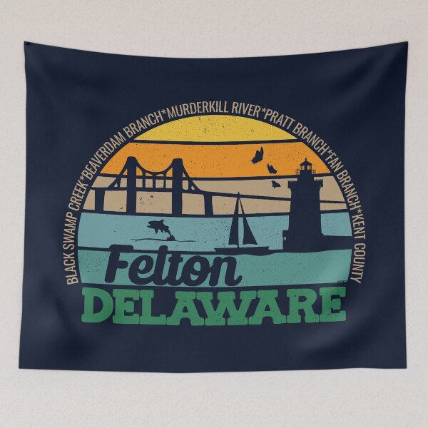 Item preview, Felton Delaware Retro Sunset Local Pride Logo  designed and sold by CRHPOD20.