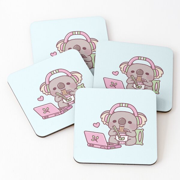 Item preview, Cute Koala Eating Instant Noodles And Watching Anime designed and sold by rustydoodle.
