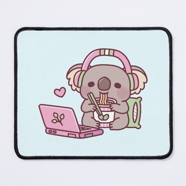 Item preview, Cute Koala Eating Instant Noodles And Watching Anime designed and sold by rustydoodle.