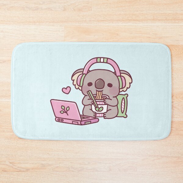 Item preview, Cute Koala Eating Instant Noodles And Watching Anime designed and sold by rustydoodle.