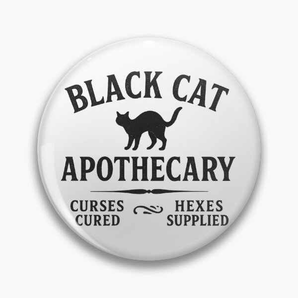 Item preview, Black Cat Apothecary Sign – Gothic Witchcraft Sticker, Curses Cured Hexes Supplied Vintage Halloween Design designed and sold by Feral Confetti.