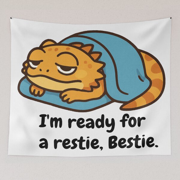 Item preview, Cozy Beardie Under Blanket – Sleepy Bearded Dragon Cute Cartoon designed and sold by Strange Comforts.