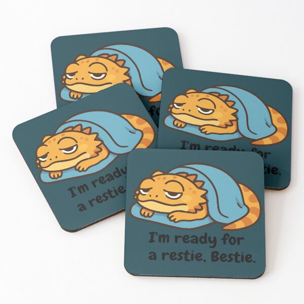 Item preview, Cozy Beardie Under Blanket – Sleepy Bearded Dragon Cute Cartoon - Teal designed and sold by Strange Comforts.