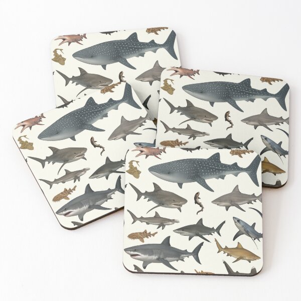 Item preview, Sharks of the World Illustration Chart Wildlife Art designed and sold by kakarikihill.