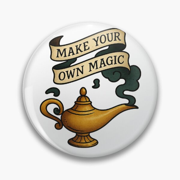 Aperçu de l'œuvre Lampe magique « Créez votre propre magie » – Design inspirant de style tatouage créée et vendue par ClassroomInk.