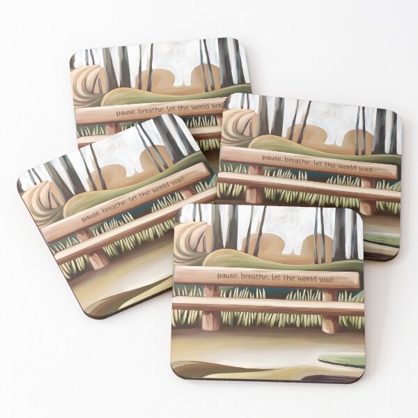 Item preview, Pause Breathe Let The World Wait, Self Care Quote inspired by modern art designed and sold by MoMidoStore.