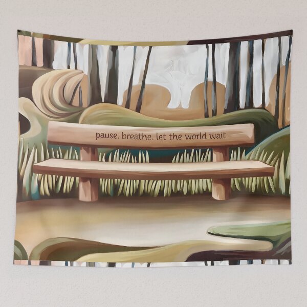 Item preview, Pause Breathe Let The World Wait, Self Care Quote inspired by modern art designed and sold by MoMidoStore.