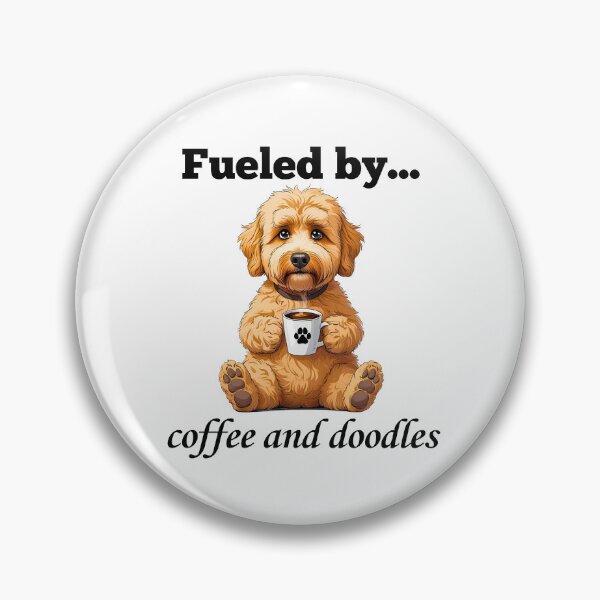 Item preview, Miniature Goldendoodle Coffee Lover Cartoon – Fueled by Coffee and Doodles designed and sold by Fredster1966.