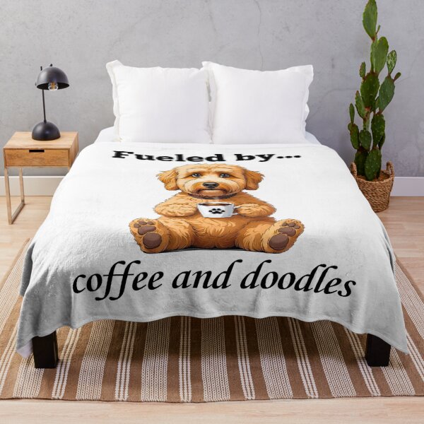 Item preview, Miniature Goldendoodle Coffee Lover Cartoon – Fueled by Coffee and Doodles designed and sold by Fredster1966.