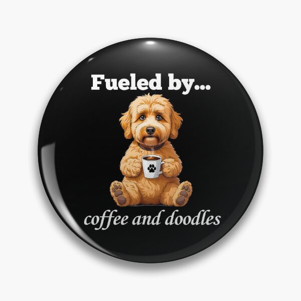 Item preview, Miniature Goldendoodle Coffee Lover Cartoon – Fueled by Coffee and Doodles designed and sold by Fredster1966.