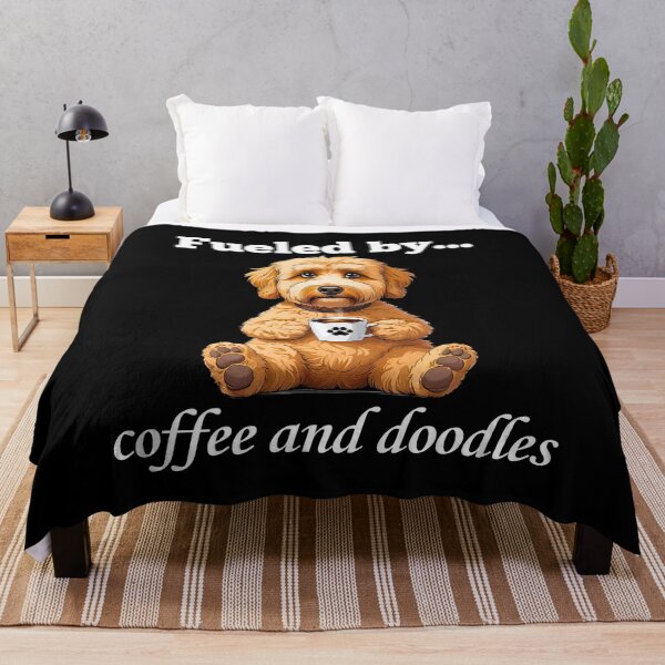 Item preview, Miniature Goldendoodle Coffee Lover Cartoon – Fueled by Coffee and Doodles designed and sold by Fredster1966.