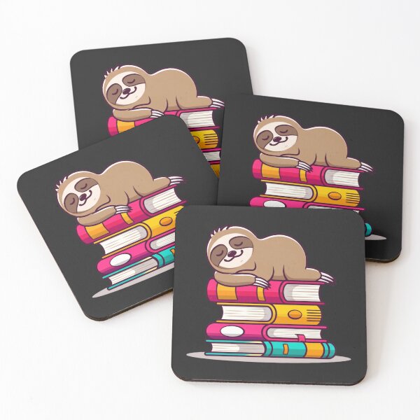 Item preview, Lazy Sloth Sleeping on Books – Kawaii Cartoon Vector | Cute Sticker & T-Shirt Design designed and sold by ColorSplash123.