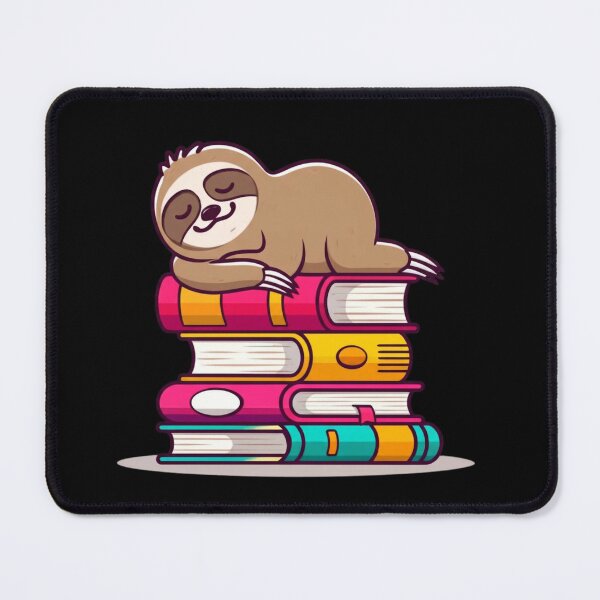 Item preview, Lazy Sloth Sleeping on Books – Kawaii Cartoon Vector | Cute Sticker & T-Shirt Design designed and sold by ColorSplash123.