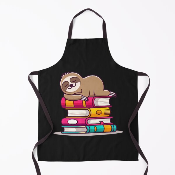 Item preview, Lazy Sloth Sleeping on Books – Kawaii Cartoon Vector | Cute Sticker & T-Shirt Design designed and sold by ColorSplash123.