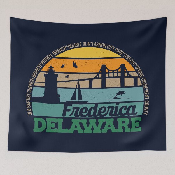 Item preview, Frederica Delaware Retro Sunset Local Pride Logo  designed and sold by CRHPOD20.