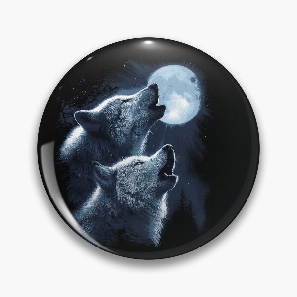 Item preview, Mystic Wolves Howling at Full Moon Night Sky Illustration designed and sold by trajeado14.