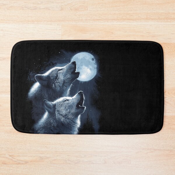 Item preview, Mystic Wolves Howling at Full Moon Night Sky Illustration designed and sold by trajeado14.