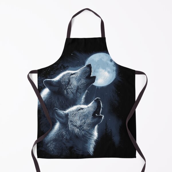 Item preview, Mystic Wolves Howling at Full Moon Night Sky Illustration designed and sold by trajeado14.