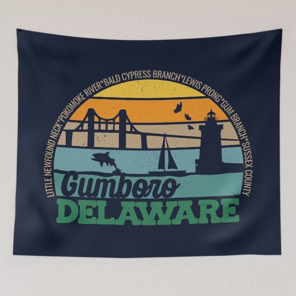 Item preview, Gumboro Delaware Retro Sunset Local Pride Logo  designed and sold by CRHPOD20.