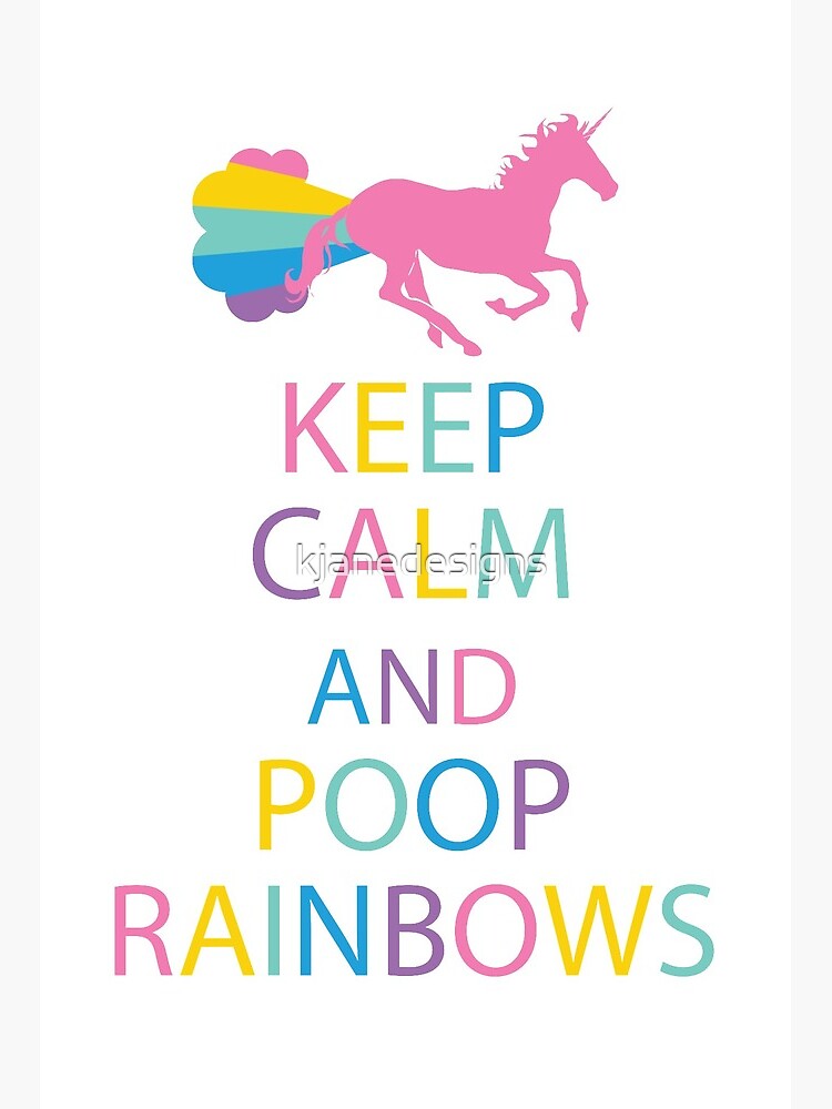 Unicorn Colouring Book For Kids - Keep Calm and Poop Rainbows