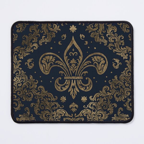 Item preview, Luxury Fleur-de-lis Ornament – Gold & Dark Blue designed and sold by svarupa.