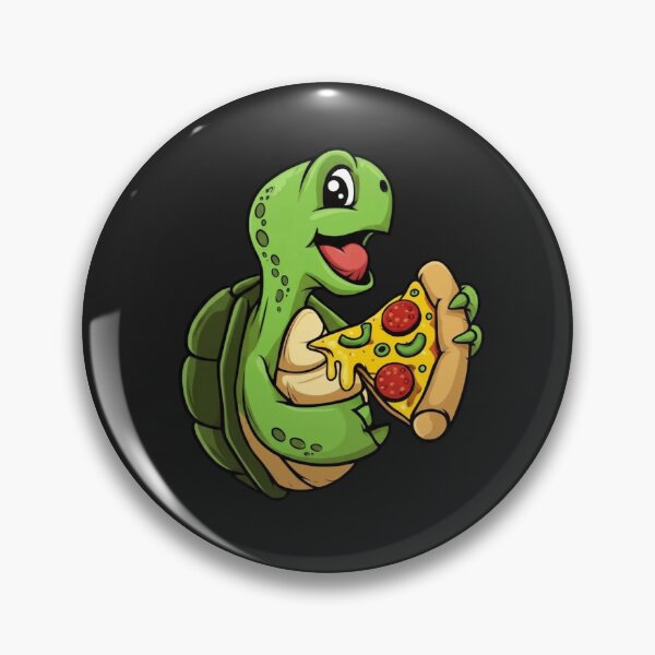 Item preview, Cute Turtle Holding Pizza Slice – Funny Kawaii Cartoon Vector | Sticker & T-Shirt Design designed and sold by ColorSplash123.