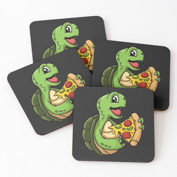 Item preview, Cute Turtle Holding Pizza Slice – Funny Kawaii Cartoon Vector | Sticker & T-Shirt Design designed and sold by ColorSplash123.