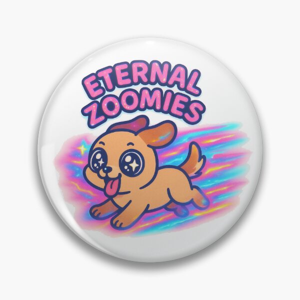 Item preview, Eternal Zoomies Dog Design – Cute Kawaii Puppy Vinyl Decal with Neon Colors designed and sold by FurEver Graphics.