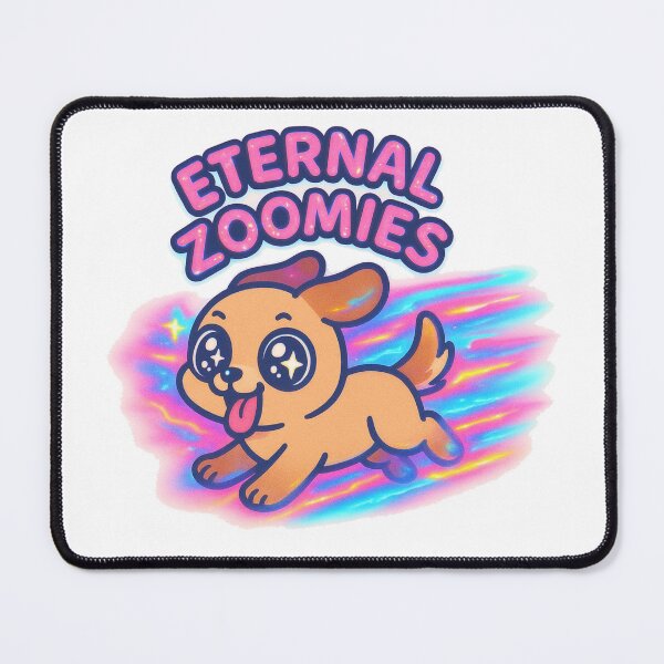 Item preview, Eternal Zoomies Dog Design – Cute Kawaii Puppy Vinyl Decal with Neon Colors designed and sold by FurEver Graphics.