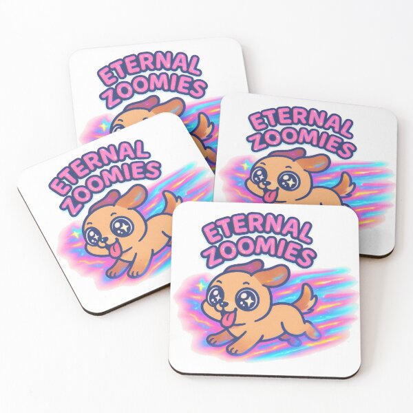 Item preview, Eternal Zoomies Dog Design – Cute Kawaii Puppy Vinyl Decal with Neon Colors designed and sold by FurEver Graphics.