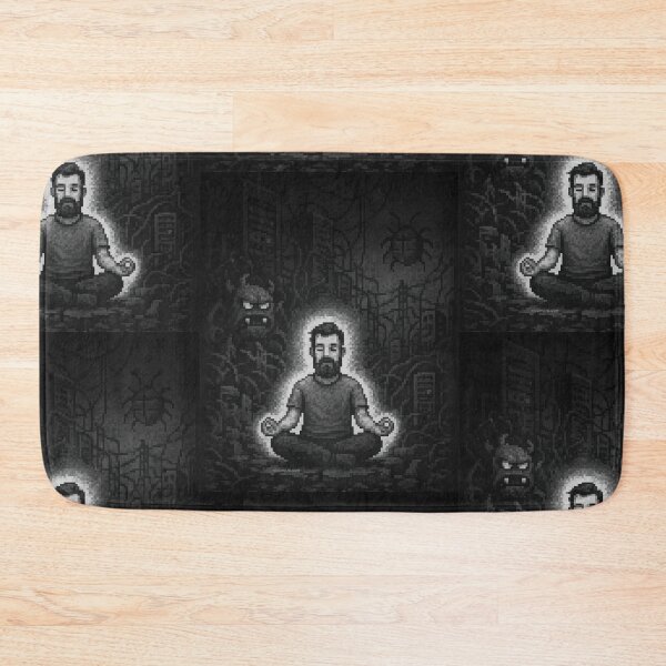 Item preview, No Bugs – No Stress – Pixel Art in Grayscale designed and sold by nozhove.