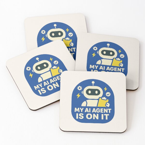 Item preview, My AI Agent Is On It — Robot Assistant Badge designed and sold by Bratak.