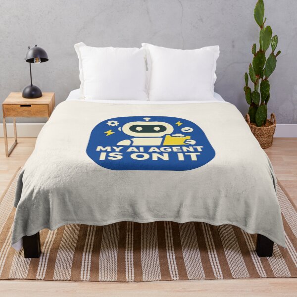 Item preview, My AI Agent Is On It — Robot Assistant Badge designed and sold by Bratak.