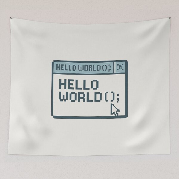Item preview, HELLO WORLD(); —Vintage OS Coding Window designed and sold by Bratak.