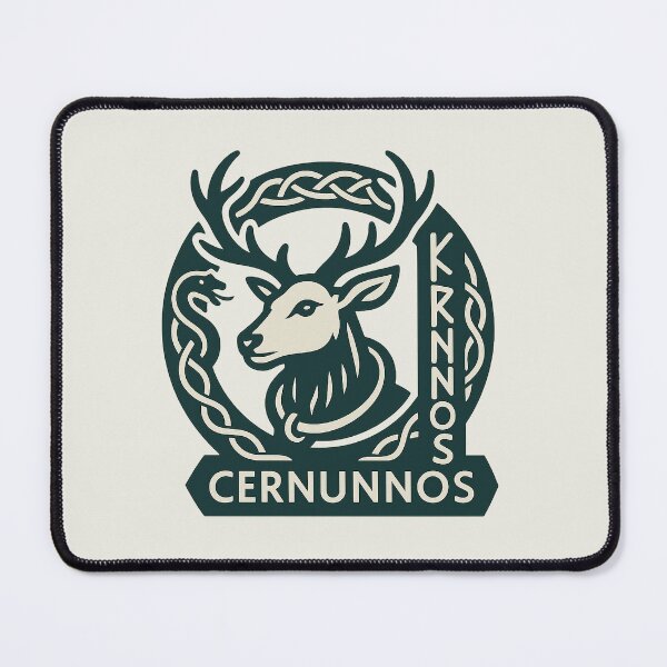 Item preview, Cernunnos Celtic God – Stag, Serpent & Knotwork Badge Design designed and sold by Bratak.