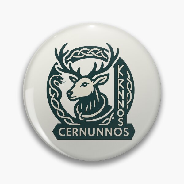 Item preview, Cernunnos Celtic God – Stag, Serpent & Knotwork Badge Design designed and sold by Bratak.