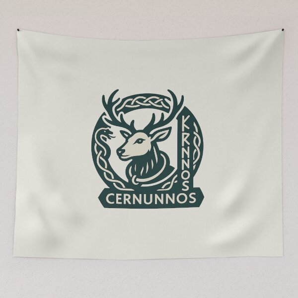 Item preview, Cernunnos Celtic God – Stag, Serpent & Knotwork Badge Design designed and sold by Bratak.
