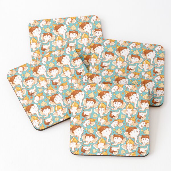 Item preview, Ganesha Faces - Teal designed and sold by TOOTIFROOTI merch.
