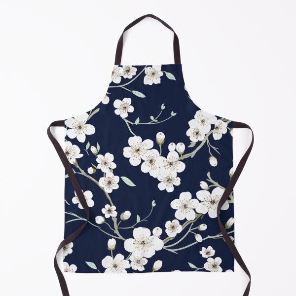 Item preview, Dark Navy White Cherry Blossom Pattern designed and sold by GrinGalore.