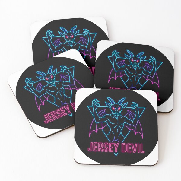 Item preview, Jersey Devil Neon Synthwave – Vaporwave Arcade Boss designed and sold by Folk Bestiary.